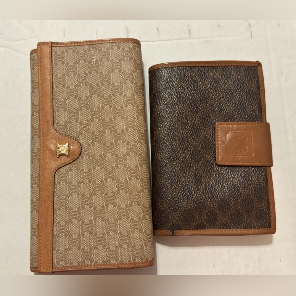 2 Celine Macadam Bi Fold Wallets with Chain